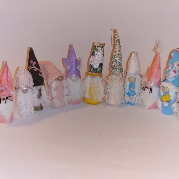 Adorable Handmade Gnome Lot of 11 Gnomes Pastel Gnome Easter Spring Sunshine - Picture 1 of 7